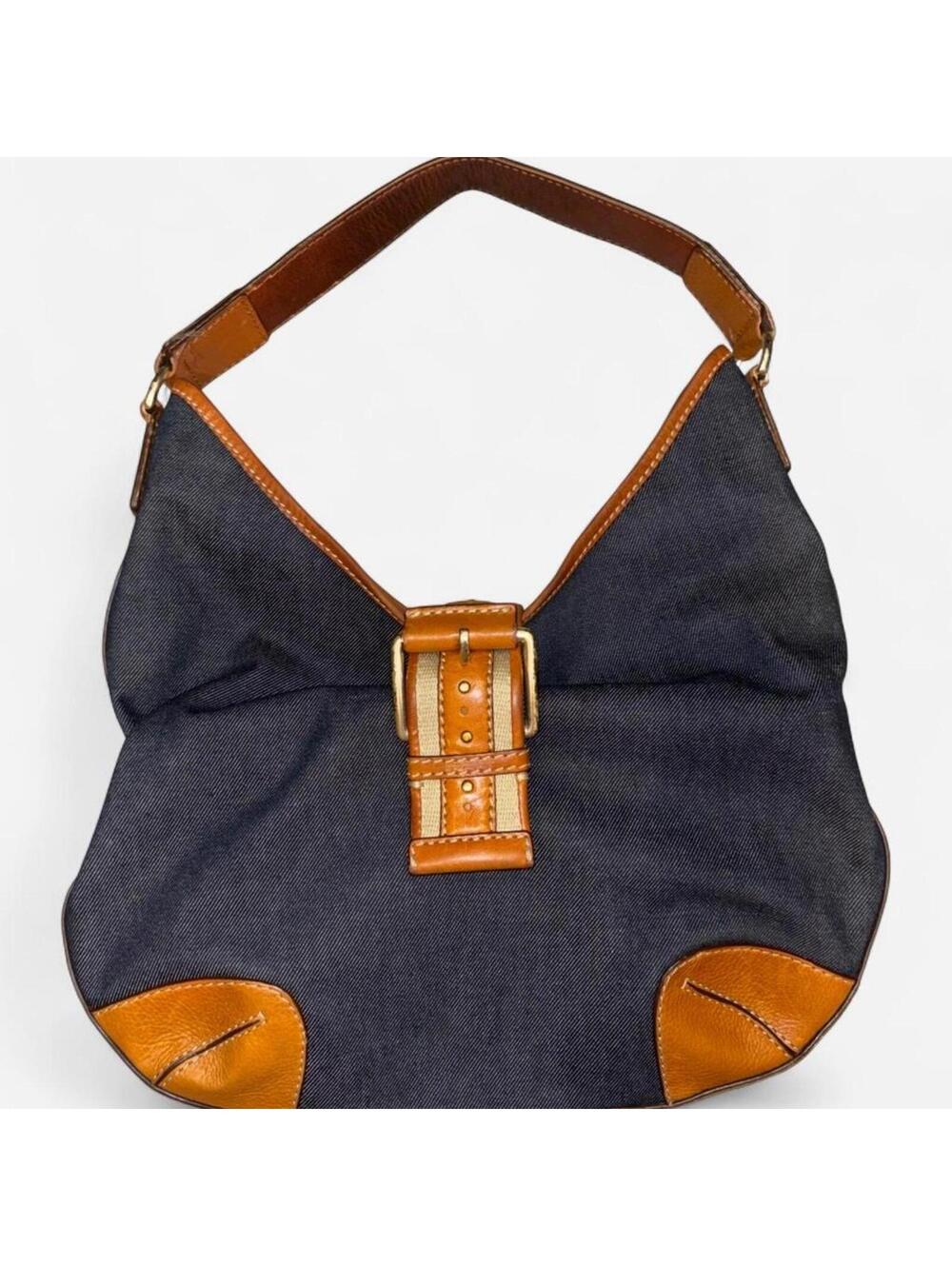 MICHAEL KORS - Vintage Denim Hutton Hobo Handbag.